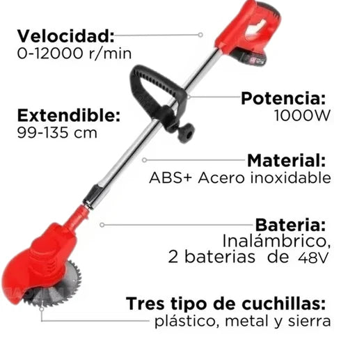 TurboBlade® | Guadaña Recargable + 2 Baterías de 48V
